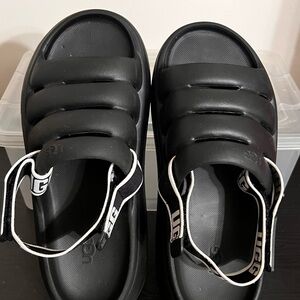 UGG Black Slide Sandals with Straps